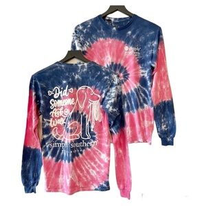 Simply Southern Tie-Dye Long Sleeve Did Someone Ask to Walk Tee Shirt Size Small